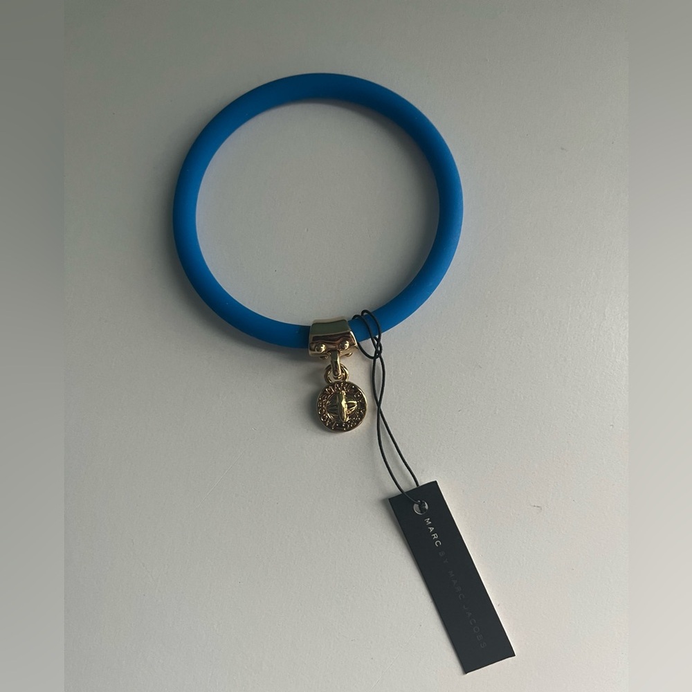Marc by Marc Jacobs Electric Blue Silicone Bracelet with Charm